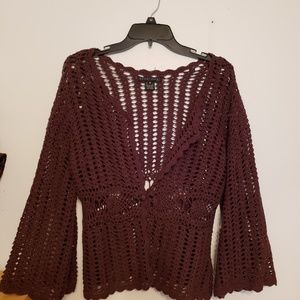 Crochet bell sleeve top